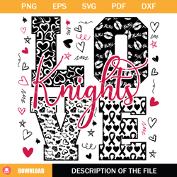 love knights svg, knights mascot svg, team spirit svg