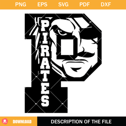 pirates team logo svg, team logo svg, mascot inside letter