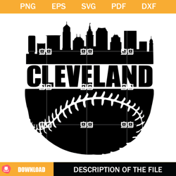 cleveland baseball skyline svg baseball svg,nfl svg, nfl foodball