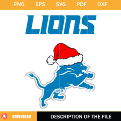 detroit lions christmas svg, nfl christmas logo svg, lions football santa hat svg,nfl svg, nfl foodball