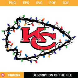 kc christmas light svg, kansas city christmas svg, santa chiefs football svg,nfl svg, nfl foodball