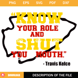 know your role and shut your mouth svg, travis kelce svg, chiefs svg,nfl svg, nfl foodball