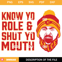 know your role svg, shut yo mouth svg, kansas city chiefs svg,nfl svg, nfl foodball