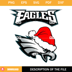 Philadelphia Eagles Christmas SVG, NFL Christmas Logo SVG, Eagles NFL Santa Hat SVG,NFL svg, NFL foodball