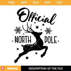 official north pole svg, christmas quotes svg, reindeer svg