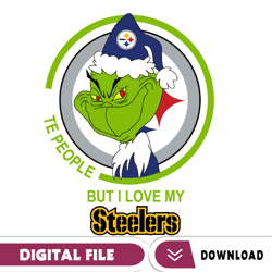 grinch santa christmas svg, i hate people but i love my steelers svg, pittsburgh steelers svg, nfl teams svg