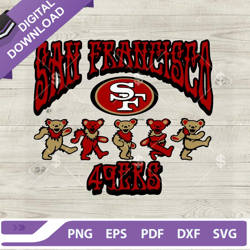 san francisco 49ers dancing bears svg, san francisco 49ers grateful dead bears svg,nfl svg, football svg-lightspeedclubs