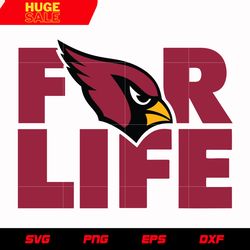 arizona cardinals for life svg, nfl svg, eps, dxf, png, digital file