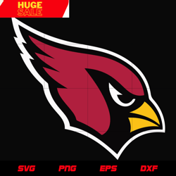 arizona cardinals logo on dark svg, nfl svg, eps, dxf, png, digital file