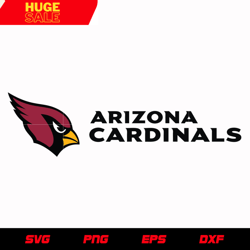 arizona cardinals logo with black text svg, nfl svg, eps, dxf, png, digital file