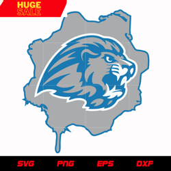 detroit lions map 2 svg, nfl svg, eps, dxf, png, digital file