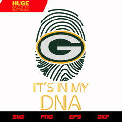 green bay packers  in my dna svg, nfl svg, eps, dxf, png, digital file