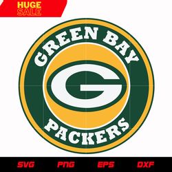 green bay packers circle logo svg, nfl svg, eps, dxf, png, digital file