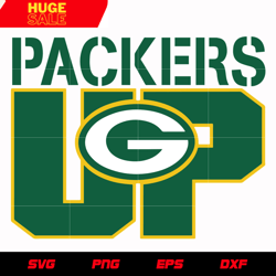 green bay packers up svg, nfl svg, eps, dxf, png, digital file