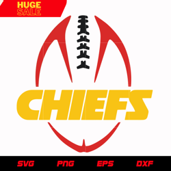 kansas city chiefs ball svg, nfl svg, eps, dxf, png, digital file