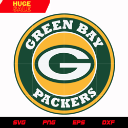 green bay packers circle logo svg, nfl svg, eps, dxf, png, digital file