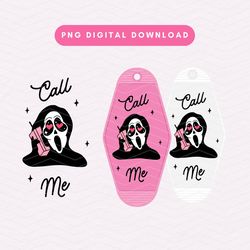 call me motel keychain png, trendy horror keychain png, pink scream png, digital download