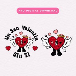 un san valentin sin ti png, bad bunny sublimation graphic, bad bunny valentines day png, cupid heart png