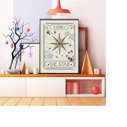 the star tarot card print, tarot card poster,