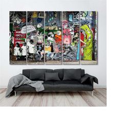 banksy street canvas print - banksy style graffiti