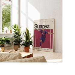 luis suarez inspired poster, football art print, barcelona