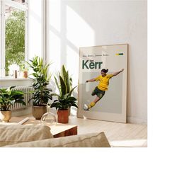 sam kerr inspired poster, australian womens footballer print,