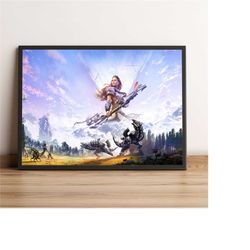 horizon zero dawn poster, aloy wall art, game