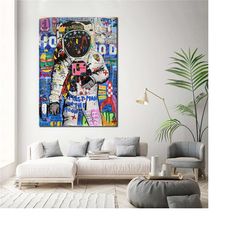 banksy astronaut canvas print - banksy graffiti wall