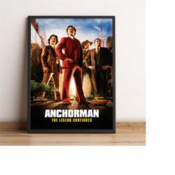 anchorman poster, will ferrell wall art, ron burgundy