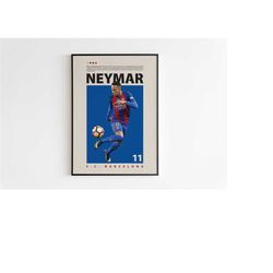 neymar poster, barcelona poster minimalist, neymar print art,