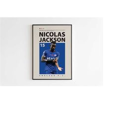 nicolas jackson poster, chelsea poster, nicolas jackson print