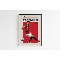 casemiro poster, manchester united poster minimalist, casemiro print