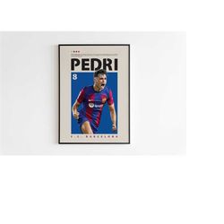 pedri poster, barcelona poster minimalist, pedri print art,