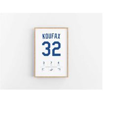 sandy koufax stats print | wall art |