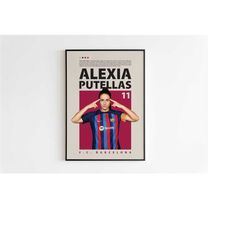 alexia putellas poster, barcelona poster, alexia putellas print