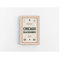 chicago blackhawks ticket print | wall art |