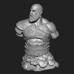 kratos bust god of war printed statue, kratos figure