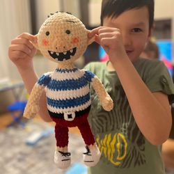 Handmade Crochet Toy Of The Character David From David Shannon's Book. Perfect Gift For Kids, Bringing The Story To Life