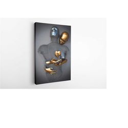 3d metallic gold canvas modern wall art, modern