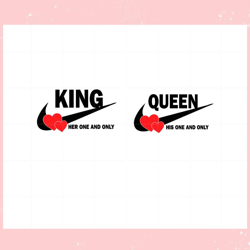 matching queen and king nike couple valentine svg file, valentine svg,valentine day svg,valentine day,happy valentine