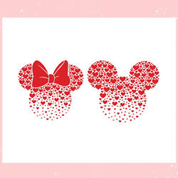 mickey and minnie ears with heart svg, valentine svg,valentine day svg,valentine day,happy valentine