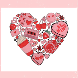 retro valentines day heart doodle png, valentine svg,valentine day svg,valentine day,happy valentine