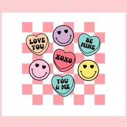 smiley candy hearts retro valentines svg graphic designs files, valentine svg,valentine day svg,valentine day,happy vale