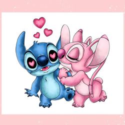 stitch and angel couple valentine png, valentine svg,valentine day svg,valentine day,happy valentine
