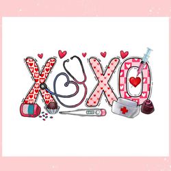 xoxo nurse medical instruments png, valentine svg,valentine day svg,valentine day,happy valentine