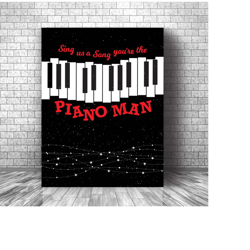 piano man by billy joel - classic rock art print poster