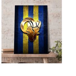 golden los angeles rams super bowl champs poster