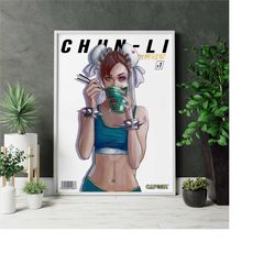 street fighter chun-li canvas, street fighter poster, chun-l canvas , wall art home , decor framed art street fighter