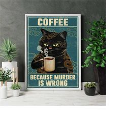 cat, coffee wall art, bakery art, wall decor, wall art, kitchen wall decor, kids room decor, coffee bar print, kitchen,