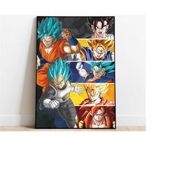 fusion project goku and vegeta dragon ball z classic anime poster